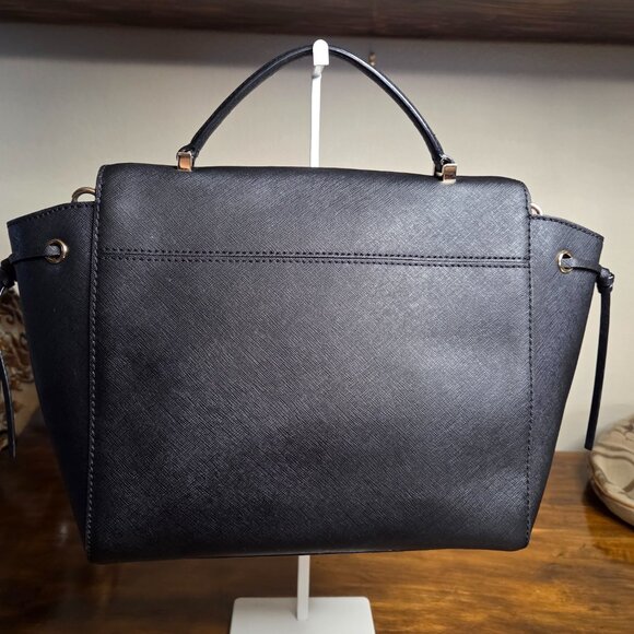 EUC Kate Spade Saffiano Leather Satchel bag Black 2way - Picture 2 of 14